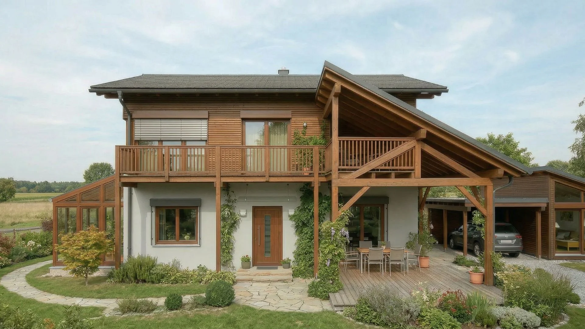 Haus - Ideen mit Holz - KI-generiertes Bild